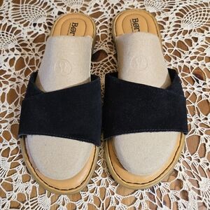 Born Black Gudena Suede Women's Slide Sandals Size 9